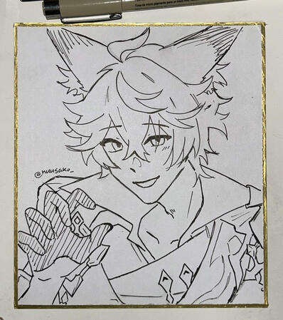 Tartaglia - Genshin Impact (shikishi gift for @nemururin)